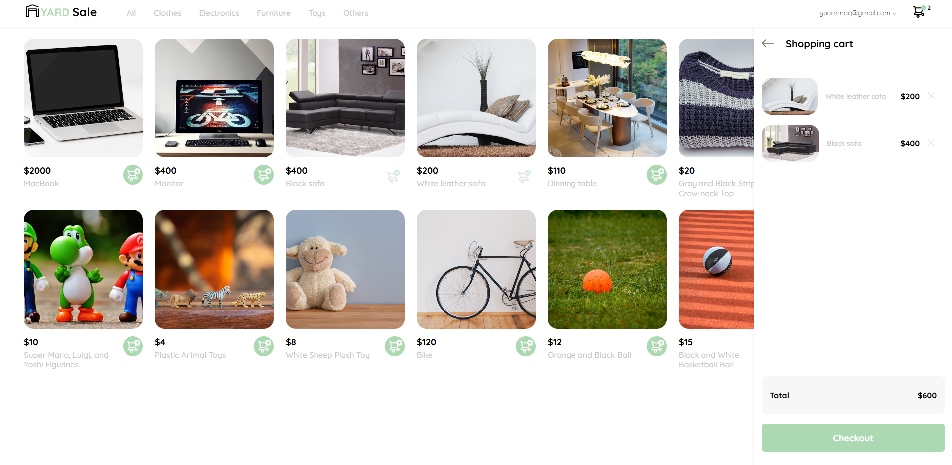 Screenshot de Yard Sale para el modal